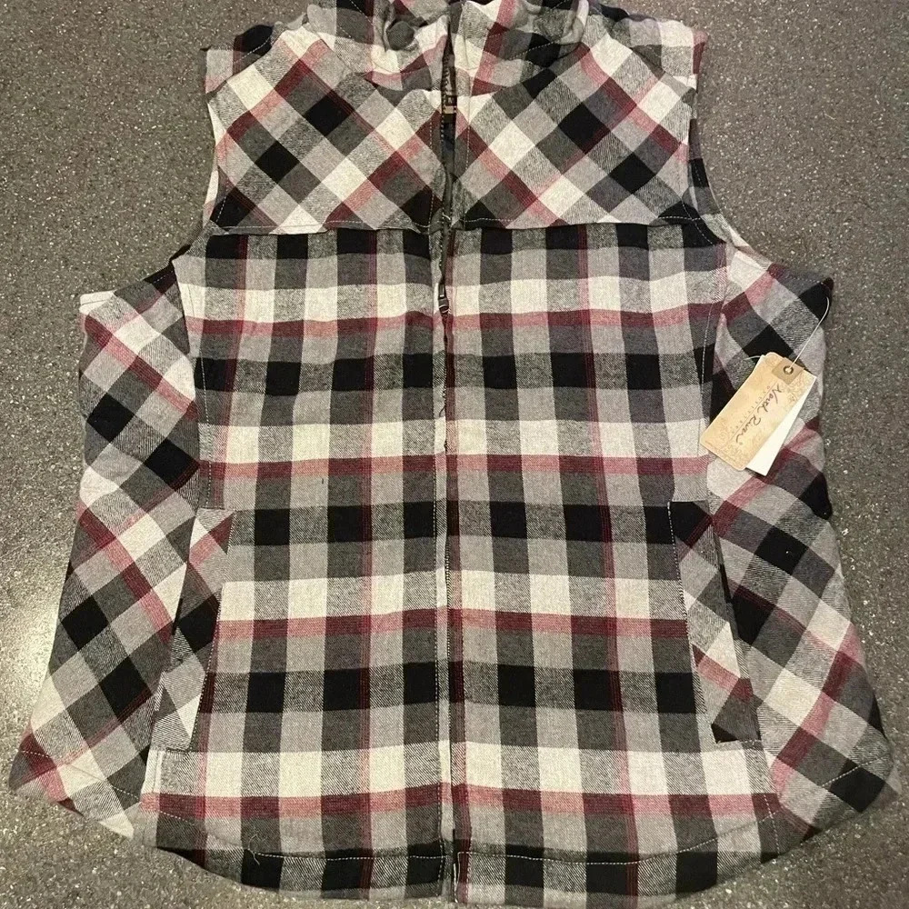 North River Outfitters Western Quilted Heather Grey Red Vest Sz M - Picture 2 of 10